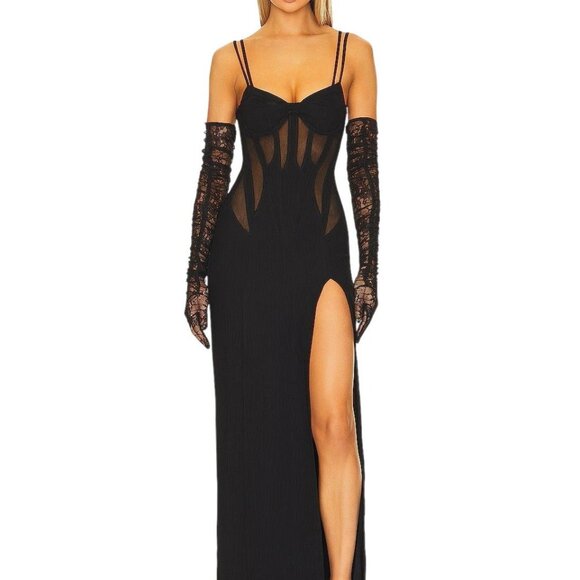 NBD Estrella Gloves in Black One Size New Womens Opera Length Formal Event - Picture 7 of 7